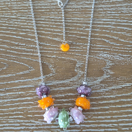 Pastel Renklerde Boncuk Kolye - Görsel 2