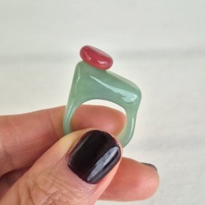 Opak Yeşil Gül Kurusu Yüzük